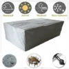 GTA Copertura Per Mobili Da Giardino Con Rivestimento Protettivo In Tessuto Oxfor 210D Impermeabile, Antivento, Anti-UV, Resistente Per Mobili Da Tavolo E Sedie，Argento -20020080CM