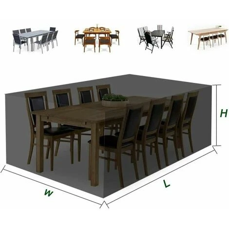 GTA Copertura Per Mobili Da Giardino Con Rivestimento Protettivo In Tessuto Oxfor 210D Impermeabile, Antivento, Anti-UV, Resistente Per Mobili Da Tavolo E Sedie,Argento -20020080CM 2 GTA Copertura Per Mobili Da Giardino Con Rivestimento Protettivo In Tessuto Oxfor 210D Impermeabile, Antivento, Anti-UV, Resistente Per Mobili Da Tavolo E Sedie,Argento -20020080CM - immagine 2