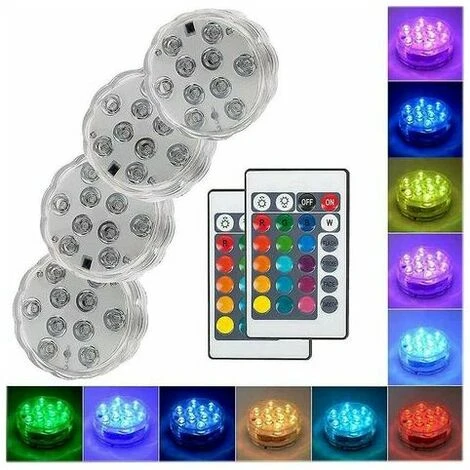 Set Di 4 Luci Multicolori RGB Sommergibili Con Telecomandi Luci Decorative Colorate Per Paesaggi Set Di Illuminazione A LED Impermeabile Ideale Per Vasca Da Bagno Dell'acquario 1 Set Di 4 Luci Multicolori RGB Sommergibili Con Telecomandi Luci Decorative Colorate Per Paesaggi Set Di Illuminazione A LED Impermeabile Ideale Per Vasca Da Bagno Dell'acquario