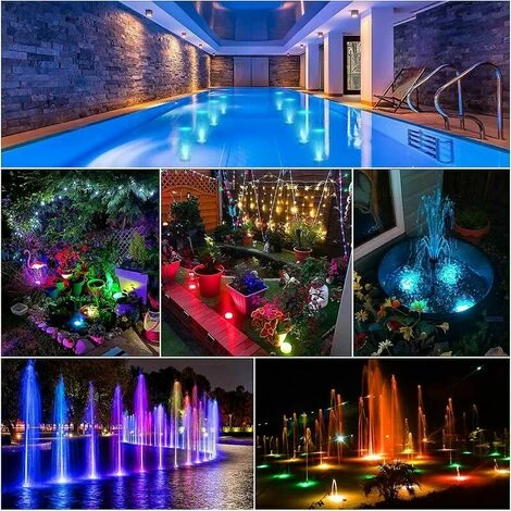 Set Di 4 Luci Multicolori RGB Sommergibili Con Telecomandi Luci Decorative Colorate Per Paesaggi Set Di Illuminazione A LED Impermeabile Ideale Per Vasca Da Bagno Dell'acquario 5 Set Di 4 Luci Multicolori RGB Sommergibili Con Telecomandi Luci Decorative Colorate Per Paesaggi Set Di Illuminazione A LED Impermeabile Ideale Per Vasca Da Bagno Dell'acquario - immagine 5