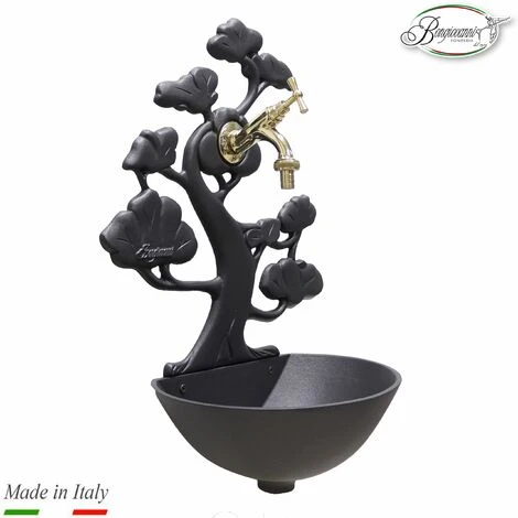 Fontana A Muro Modello Azalea Colore Ghisa Per Casa E Giardino Con Rubinetto Cod.303L In Ottone Lucido 2 Fontana A Muro Modello Azalea Colore Ghisa Per Casa E Giardino Con Rubinetto Cod.303L In Ottone Lucido - immagine 2