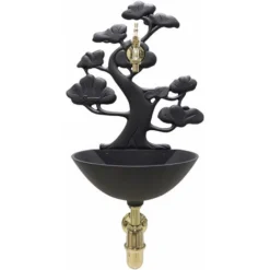 Fontana A Muro Mod. Azalea Colore Ghisa Per Casa E Giardino Con Rubinetto Cod. 303/L In Ottone Lucido E Sifone