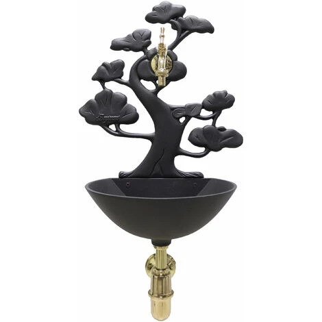 Fontana A Muro Mod. Azalea Colore Ghisa Per Casa E Giardino Con Rubinetto Cod. 303/L In Ottone Lucido E Sifone 1 Fontana A Muro Mod. Azalea Colore Ghisa Per Casa E Giardino Con Rubinetto Cod. 303/L In Ottone Lucido E Sifone