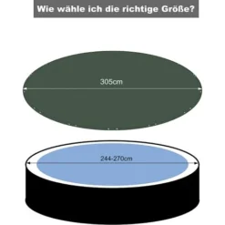 WOLTU Telo Copri Piscina Rotondo Ø 305cm. Per Copertura Per Piscina Di Ø 244-270cm. Telo Impermeabile Per Esterno Invernale In PE 200g/m². Con Occhielli. Elementi Di Fissaggio E Corda. Verde 9 WOLTU Telo Copri Piscina Rotondo Ø 305cm. Per Copertura Per Piscina Di Ø 244-270cm. Telo Impermeabile Per Esterno Invernale In PE 200g/m². Con Occhielli. Elementi Di Fissaggio E Corda. Verde -OUTSUN Giardino Negozio 95967715 5