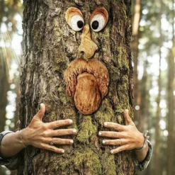 Faccia Dell'albero Del Giardino, Decorazione Della Faccia Dell'albero Del Vecchio Uomo, Facce Dell'albero Hugger In Resina Stravagante -OUTSUN Giardino Negozio 96193475 3