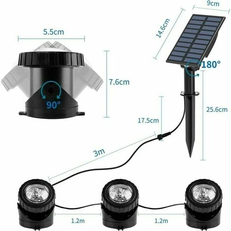 Luce Solare Per Laghetto RGB Faretto Solare Subacqueo A LED Luce Per Laghetto Con IP68 Impermeabile RGB Cambia Colore Luce Del Paesaggio Luce Da Giardino Per Cortile Patio Albero 3 Luce Solare Per Laghetto RGB Faretto Solare Subacqueo A LED Luce Per Laghetto Con IP68 Impermeabile RGB Cambia Colore Luce Del Paesaggio Luce Da Giardino Per Cortile Patio Albero - immagine 3