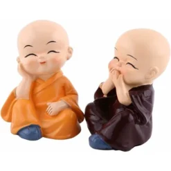 LITZEE Statua Di Buddha Piccola Statua Di Buddha Per Auto Buddista 4 Monaci Buddisti In Resina Statua Di Buddha Monaco Buddista Decorazione Domestica