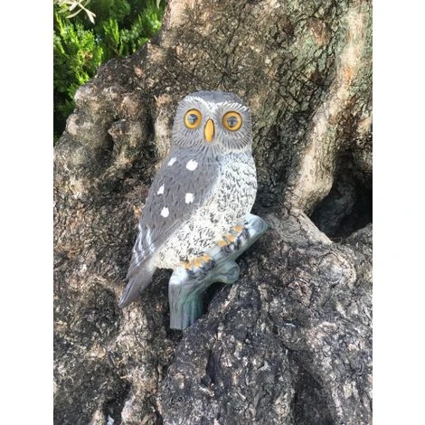 Civetta Posata Gufo Uccello In Plastica, Ornamenti Per Giardino E Laghetto 1 Civetta Posata Gufo Uccello In Plastica, Ornamenti Per Giardino E Laghetto