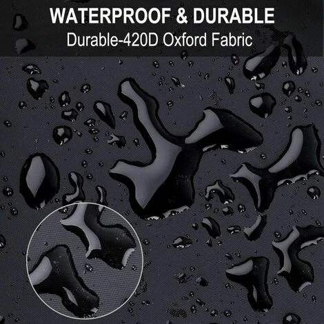 Fodera Per Mobili Da Giardino Tessuto Oxford 420D (180x120x74cm) Nero 3 Fodera Per Mobili Da Giardino Tessuto Oxford 420D (180x120x74cm) Nero - immagine 3
