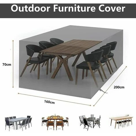 Fodera Per Mobili Da Giardino 200x160x70 Cm Esterno Impermeabile Antivento Antipolvere Tessuto Oxford Nero Coperture Per Mobili Con Fibbia Di Chiusura Parapolvere Per Mobili Da Tavolo Sedia 5 Fodera Per Mobili Da Giardino 200x160x70 Cm Esterno Impermeabile Antivento Antipolvere Tessuto Oxford Nero Coperture Per Mobili Con Fibbia Di Chiusura Parapolvere Per Mobili Da Tavolo Sedia - immagine 5