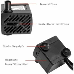 Pompa Dell'acqua Ultra Silenziosa 48GPH [180L/H] 3W, Piccolo Acquario, Laghetto Per Pesci, Tartaruga, Animale Acquatico, Scultura, Giardino, Barca In Movimento, Laghetto, Fontana, Pompa Per Acquario D -OUTSUN Giardino Negozio 96838557 3