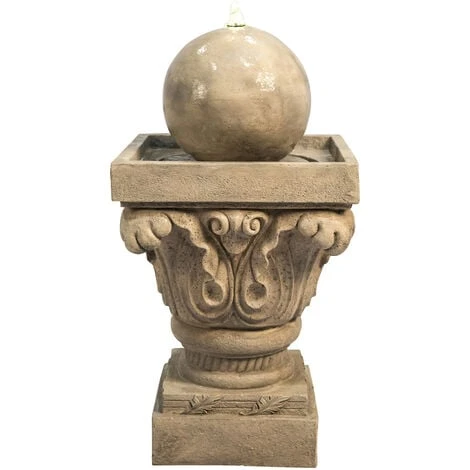 Teamson Home Fontana D'Acqua Bacino Sfera A 2 Livelli Con Luci E Pompa Per Esterni E Giardino, Ornamento Zen A Cascata Per Interni, Decorazione Del Patio 1 Teamson Home Fontana D'Acqua Bacino Sfera A 2 Livelli Con Luci E Pompa Per Esterni E Giardino, Ornamento Zen A Cascata Per Interni, Decorazione Del Patio