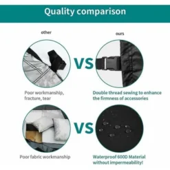 Copertura Per Mobili Da Giardino, Copertura Per Mobili Da Esterno, Tavolo Da Giardino, Impermeabile, Resistente Ai Raggi UV, Fodera In Tessuto Oxford 600D Per Mobili E Divani, Rettangolare 18012074 Cm -OUTSUN Giardino Negozio 97072598 4