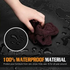 Copertura Per Mobili Da Giardino Copertura Per Mobili In Tessuto Oxford 420D Copertura Per Tavolo Da Giardino Impermeabile Con Chiusura A Corda E Fibbia （135X135X74 Cm） -OUTSUN Giardino Negozio 97074566 4