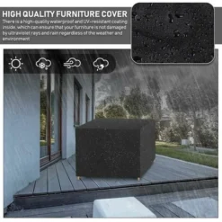 Copertura Protettiva Per Mobili, Copertura Per Mobili Da Giardino, Copertura Per Tavolo Da Esterno Telone Impermeabile Tessuto Oxford Impermeabile, Resistenza Al Vento, Anti-UV, 126 X 126 X 74 Cm -OUTSUN Giardino Negozio 97242972 4