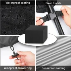 Copertura Protettiva Per Mobili, Copertura Per Mobili Da Giardino, Copertura Per Tavolo Da Esterno Telone Impermeabile Tessuto Oxford Impermeabile, Resistenza Al Vento, Anti-UV, 126 X 126 X 74 Cm -OUTSUN Giardino Negozio 97242972 5