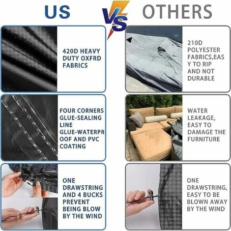 Coprisedile Per Mobili Da Giardino Coprisedia E Tavolo Da Giardino Impermeabile Mobili Da Giardino Protezione Da Giardino Per Esterni Mobili Da Giardino Tessuto Oxford 420D (225 116 82 Cm)-Nero 4 Coprisedile Per Mobili Da Giardino Coprisedia E Tavolo Da Giardino Impermeabile Mobili Da Giardino Protezione Da Giardino Per Esterni Mobili Da Giardino Tessuto Oxford 420D (225 116 82 Cm)-Nero - immagine 4