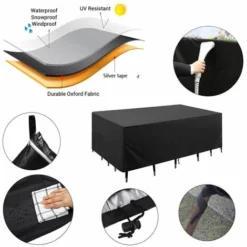 Copertura Per Mobili Da Giardino, Copertura Protettiva Impermeabile-rettangolare-213x132x74cm -OUTSUN Giardino Negozio 97243394 4