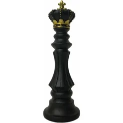 Scultura Scacchi - Decorazione Internazionale - Scacchi - Statua In Resina - Collezione Personale (Black King Trumpet QH - 21011)