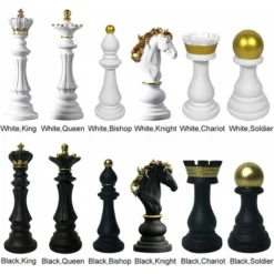 Scultura Scacchi - Decorazione Internazionale - Scacchi - Statua In Resina - Collezione Personale (Black King Trumpet QH - 21011) -OUTSUN Giardino Negozio 97821534 3