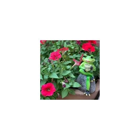 Statua Da Giardino Statua Rana Verde Che Beve Caffè - Decorazione Per Interni O Esterni - Tazza Beige 15 Cm 5 Statua Da Giardino Statua Rana Verde Che Beve Caffè - Decorazione Per Interni O Esterni - Tazza Beige 15 Cm - immagine 5