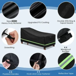 2 Coperture Per Lettino Prendisole Da Esterno, Impermeabili, Antivento, Anti-UV, Sole E Luce Solare, Adatte Per Sedie Per Il Tempo Libero Quotidiano, Mobili (200 X 75 X 40/70 Cm) -OUTSUN Giardino Negozio 97873469 3