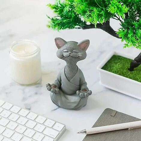 Statua Di Meditazione Statua Di Gatto Zen Yoga Decorazione Figura Resina Meditazione Yoga Decor Feng Shui Ornamento Scultura Collezione Craft Prato Giardino Decor (Grigio) 1 Statua Di Meditazione Statua Di Gatto Zen Yoga Decorazione Figura Resina Meditazione Yoga Decor Feng Shui Ornamento Scultura Collezione Craft Prato Giardino Decor (Grigio)