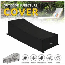 Cover Protettiva Per Promozione, Impermeabile, Vento, Anti-UV, Oxford 210D Tessuto Protezione Per Il Bagno Solare, Transat (210x75x4/80cm) -Nero -OUTSUN Giardino Negozio 97894050 5