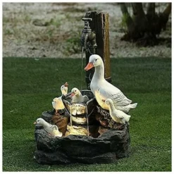 OUTSUN Giardino Negozio 17 Statua Degli Animali Da Giardino Fontana Solare Art Déco Lampada Da Giardino A Led Scultura Da Giardino Per Esterni (B)