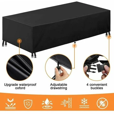 Copri Mobili 123x123x74cm. Copertura Impermeabile Per Mobili Da Giardino. Copertura Per Mobili Copertura Da Giardino Per Tavolo. Divano. Reclinabile. Sedie. Nero 3 Copri Mobili 123x123x74cm. Copertura Impermeabile Per Mobili Da Giardino. Copertura Per Mobili Copertura Da Giardino Per Tavolo. Divano. Reclinabile. Sedie. Nero - immagine 3