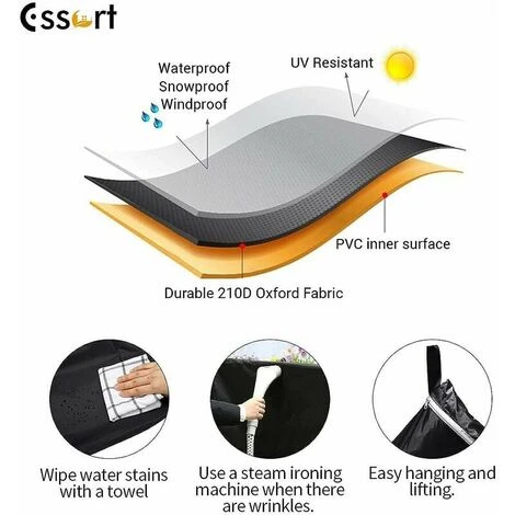Copri Mobili 123x123x74cm. Copertura Impermeabile Per Mobili Da Giardino. Copertura Per Mobili Copertura Da Giardino Per Tavolo. Divano. Reclinabile. Sedie. Nero 5 Copri Mobili 123x123x74cm. Copertura Impermeabile Per Mobili Da Giardino. Copertura Per Mobili Copertura Da Giardino Per Tavolo. Divano. Reclinabile. Sedie. Nero - immagine 5