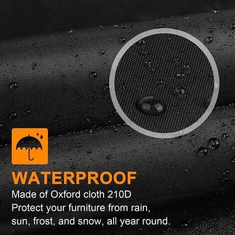 Copertura Per Lettino Prendisole, Impermeabile, Antivento, Anti-UV Per Lettino Da Giardino, Con Borsa Per Il Trasporto Oxford (nero, 210x75x40/80cm) 3 Copertura Per Lettino Prendisole, Impermeabile, Antivento, Anti-UV Per Lettino Da Giardino, Con Borsa Per Il Trasporto Oxford (nero, 210x75x40/80cm) - immagine 3