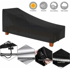 Copertura Per Lettino Prendisole, Impermeabile, Antivento, Anti-UV Per Lettino Da Giardino, Con Borsa Per Il Trasporto Oxford (nero, 210x75x40/80cm) 8 Copertura Per Lettino Prendisole, Impermeabile, Antivento, Anti-UV Per Lettino Da Giardino, Con Borsa Per Il Trasporto Oxford (nero, 210x75x40/80cm) -OUTSUN Giardino Negozio 98133575 4