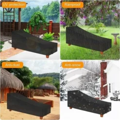 Copertura Per Lettino Prendisole, Impermeabile, Antivento, Anti-UV Per Lettino Da Giardino, Con Borsa Per Il Trasporto Oxford (nero, 210x75x40/80cm) 9 Copertura Per Lettino Prendisole, Impermeabile, Antivento, Anti-UV Per Lettino Da Giardino, Con Borsa Per Il Trasporto Oxford (nero, 210x75x40/80cm) -OUTSUN Giardino Negozio 98133575 5