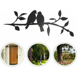 Uccelli Sul Ramo 30x12,5 Cm Decorazione Della Parete Di Arte Del Metallo Uccello Di Ferro Scultura Da Parete In Metallo Uccello Casa Giardino Decorazione Della Parete Di Arte All'aperto -OUTSUN Giardino Negozio 98134231 4