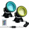 Proiettore Per Acquario RGB, Luce Per Pesci Sommergibile Sott'acqua, Lampada A LED Impermeabile IP68 Luce Ad Angolo Regolabile Con Telecomando Per Fontana Da Giardino Con Laghetto (confezione Da 2)