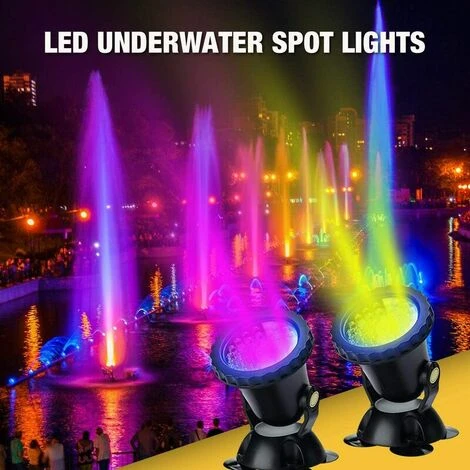 Proiettore Per Acquario RGB, Luce Per Pesci Sommergibile Sott'acqua, Lampada A LED Impermeabile IP68 Luce Ad Angolo Regolabile Con Telecomando Per Fontana Da Giardino Con Laghetto (confezione Da 2) 2 Proiettore Per Acquario RGB, Luce Per Pesci Sommergibile Sott'acqua, Lampada A LED Impermeabile IP68 Luce Ad Angolo Regolabile Con Telecomando Per Fontana Da Giardino Con Laghetto (confezione Da 2) - immagine 2