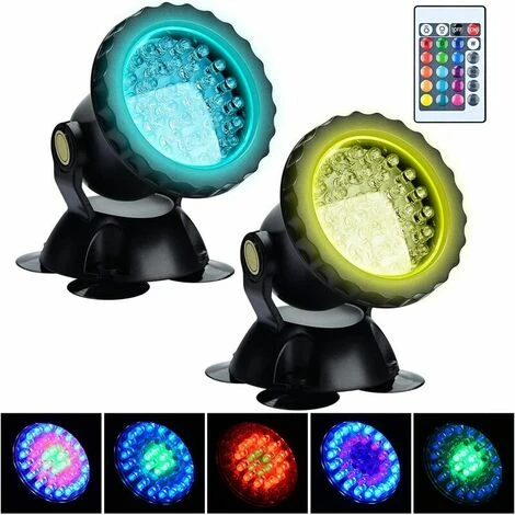 Proiettore Per Acquario RGB, Luce Per Pesci Sommergibile Sott'acqua, Lampada A LED Impermeabile IP68 Luce Ad Angolo Regolabile Con Telecomando Per Fontana Da Giardino Con Laghetto (confezione Da 2) 3 Proiettore Per Acquario RGB, Luce Per Pesci Sommergibile Sott'acqua, Lampada A LED Impermeabile IP68 Luce Ad Angolo Regolabile Con Telecomando Per Fontana Da Giardino Con Laghetto (confezione Da 2) - immagine 3