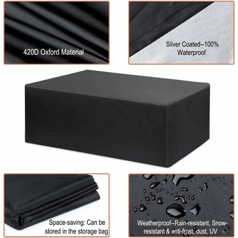 Copertura Per Mobili Da Giardino, Copertura Per Tavolo Da Giardino, Telone Protettivo, Copertura Per Mobili Da Giardino, Protezione Per Mobili Da Esterno Impermeabile Resistente 420D Oxford (180x120x7 2 Copertura Per Mobili Da Giardino, Copertura Per Tavolo Da Giardino, Telone Protettivo, Copertura Per Mobili Da Giardino, Protezione Per Mobili Da Esterno Impermeabile Resistente 420D Oxford (180x120x7 - immagine 2