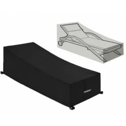 Copertura Protettiva, Impermeabile, Antivento, Anti-UV, Copertura Protettiva In Tessuto Oxford 210D Per Prendere Il Sole, Lettino (210x75x40/80cm) - Nero