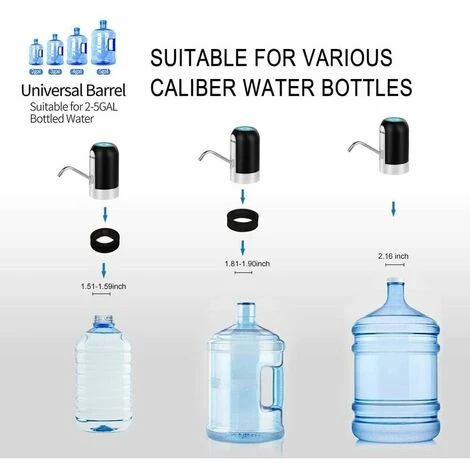 Distributore Di Acqua In Bottiglia, Pompa Per Acqua Potabile Con Ricarica USB Distributore Di Acqua Elettrico Portatile Interruttore Per Bottiglia D'acqua Per Bottiglia Universale Da 5 Galloni (nero) 2 Distributore Di Acqua In Bottiglia, Pompa Per Acqua Potabile Con Ricarica USB Distributore Di Acqua Elettrico Portatile Interruttore Per Bottiglia D'acqua Per Bottiglia Universale Da 5 Galloni (nero) - immagine 2