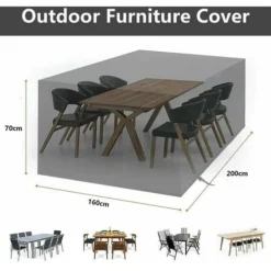 Copertura Per Mobili Da Giardino 200x160x70cm Telo Oxford Impermeabile Antivento Antipolvere Per Esterni Coperture Per Mobili Nere Con Fibbia Di Bloccaggio Copertura Protettiva Per Mobili Da Sedia Da -OUTSUN Giardino Negozio 99854312 5