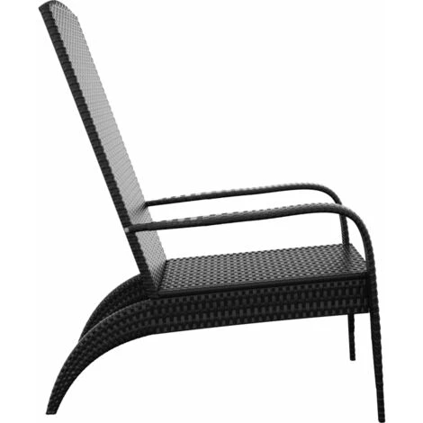 Sedie Da Giardino Adirondack Sedie Poltrona Da Esterno Nera In Polyrattan ITD73278 4 Sedie Da Giardino Adirondack Sedie Poltrona Da Esterno Nera In Polyrattan ITD73278 - immagine 4