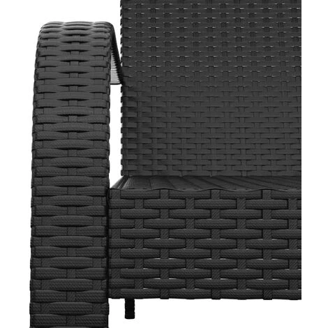 Sedie Da Giardino Adirondack Sedie Poltrona Da Esterno Nera In Polyrattan ITD73278 5 Sedie Da Giardino Adirondack Sedie Poltrona Da Esterno Nera In Polyrattan ITD73278 - immagine 5