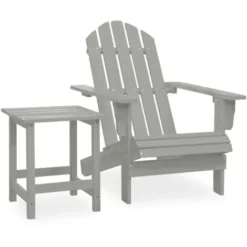 Sedie Da Giardino Sedie Poltrona Da Esterno Adirondack Con Tavolino Legno Abete Grigio ITD90221