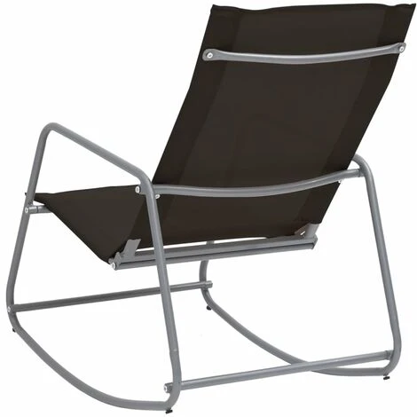 Dondolo Da Giardino Sedie Da Giardino Sedie Poltrona Da Esterno Nero 95x54x85 Cm In Textilene ITD87596 3 Dondolo Da Giardino Sedie Da Giardino Sedie Poltrona Da Esterno Nero 95x54x85 Cm In Textilene ITD87596 - immagine 3