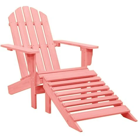 Sedie Da Giardino Sedie Poltrona Da Esterno Adirondack Con Ottomana Massello Di Abete Rosa ITD66533 1 Sedie Da Giardino Sedie Poltrona Da Esterno Adirondack Con Ottomana Massello Di Abete Rosa ITD66533